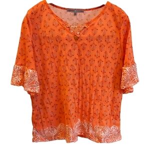 Absolutely Famous Floral Paisley Boho Top XL like new